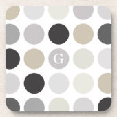 Matig zwart-wit-poolpunctiemonogram onderzetter (Voorkant)