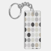 Matig zwart-wit-poolpunctiemonogram sleutelhanger (Voorkant Links)