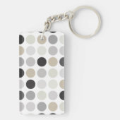 Matig zwart-wit-poolpunctiemonogram sleutelhanger (achterkant)