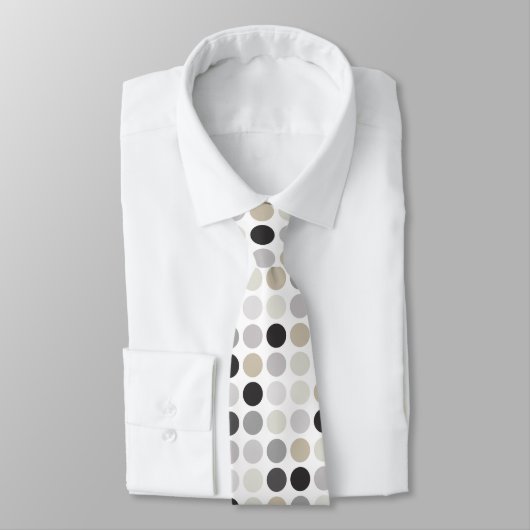 Matig zwart-wit-poolpunctiemonogram stropdas (Gebonden)