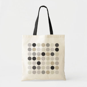 Matig zwart-wit-poolpunctiemonogram tote bag
