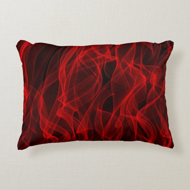 Matig zwart wit rood Abstract patroon Decoratief Kussen (Voorkant)