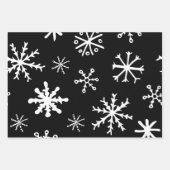 Matig zwart-wit Snowflakes Inpakpapier Vel (Voorkant 2)