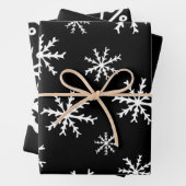 Matig zwart-wit Snowflakes Inpakpapier Vel (In situ)