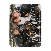 Matig zwart, wit, vet script laat het sneeuwen magneet (Verticaal)