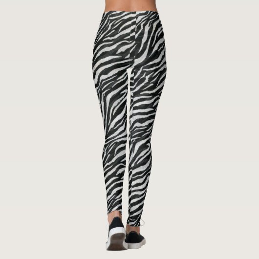 Matig zwart-wit Zebra Leggings (Achterkant)