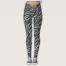 Matig zwart-wit Zebra Leggings