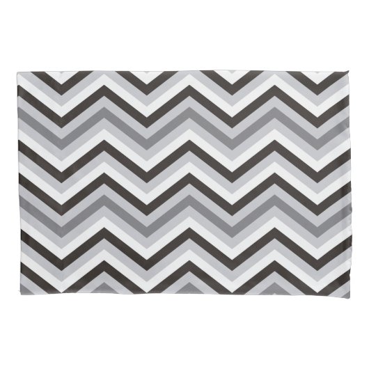 Matig zwart-wit Zigzag Patroon Kussensloop (Voorkant)