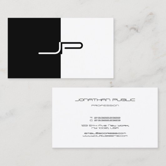 Matig zwart-wit zwart-wit, afgebeeld grafisch Init Visitekaartje (Voorkant / Achterkant)