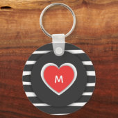 Matig zwart-wit, zwart-wit, zwart-wit, zwart-wit, sleutelhanger (Voorkant)