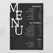 Matig zwart-witbalkmenu Petite Paper Co. Menu (Voorkant)