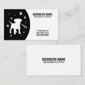 Matig zwart-witdepots Silhouette Dog Walking Visitekaartje (Voorkant / Achterkant)