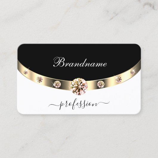 Matig zwarte en witte gouden neushoorns visitekaartje (Voorkant)