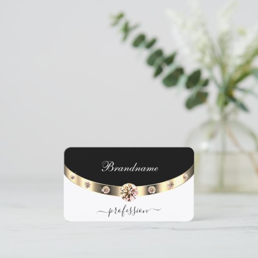 Matig zwarte en witte gouden neushoorns visitekaartje (Staand voorkant)