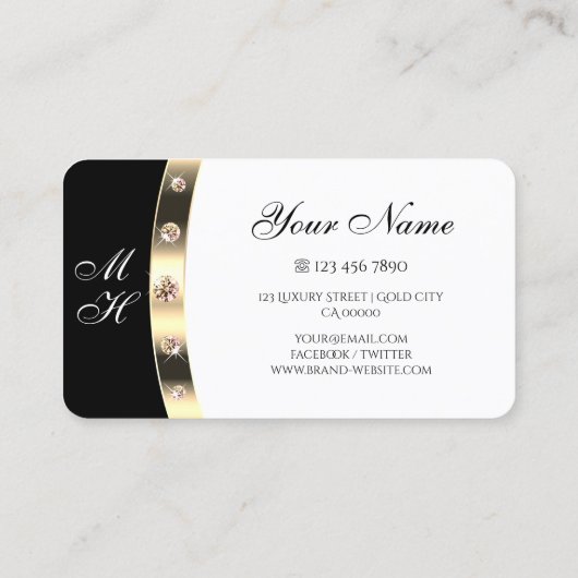 Matig zwarte en witte gouden neushoorns visitekaartje (Achterkant)