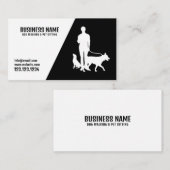 Matig zwarte en witte honden Silhouette Dog Walkin Visitekaartje (Voorkant / Achterkant)