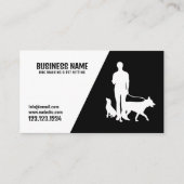 Matig zwarte en witte honden Silhouette Dog Walkin Visitekaartje (Voorkant)