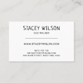 Matig zwarte en witte hondenstang of tandwielmolen visitekaartje (Achterkant)