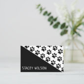 Matig zwarte en witte hondenstang of tandwielmolen visitekaartje (Staand voorkant)