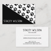 Matig zwarte en witte hondenstang of tandwielmolen visitekaartje (Voorkant / Achterkant)