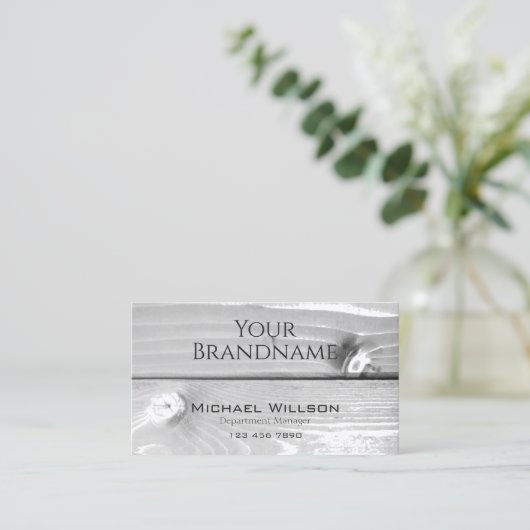 Matig zwarte en witte houtkorrels visitekaartje (Staand voorkant)