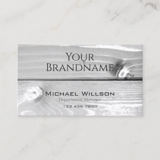 Matig zwarte en witte houtkorrels visitekaartje (Voorkant)