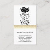 Matig zwarte en witte lotusbloem visitekaartje (Achterkant)
