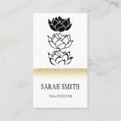 Matig zwarte en witte lotusbloem visitekaartje (Voorkant)