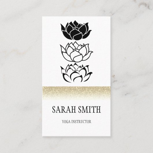 Matig zwarte en witte lotusbloem visitekaartje (Voorkant)