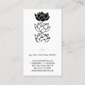 Matig zwarte en witte lotusbloem visitekaartje (Achterkant)