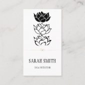 Matig zwarte en witte lotusbloem visitekaartje (Voorkant)