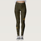 Matig zwarte goudbijen, een geweldige bijen leggings (Voorkant)