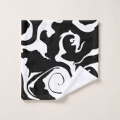 Matig zwarte marmer bad handdoek (Wasdoekje)