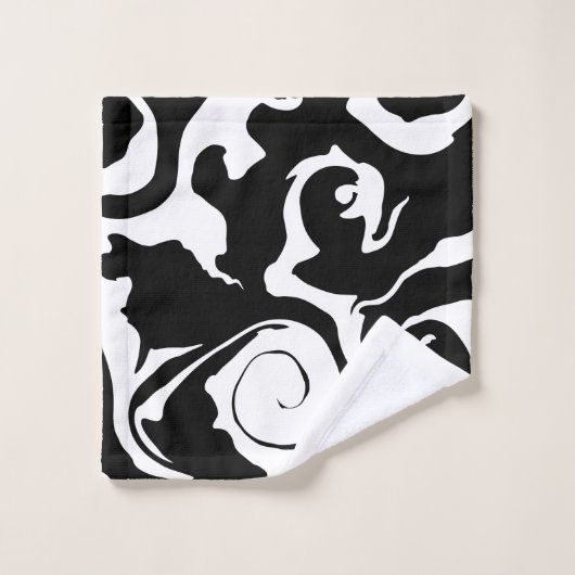 Matig zwarte marmer bad handdoek (Wasdoekje)