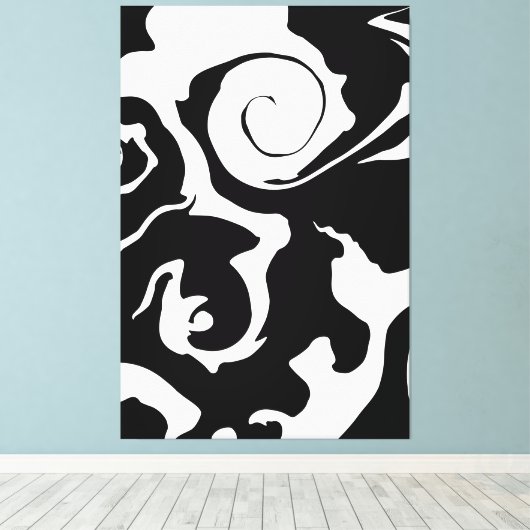 Matig zwarte marmer canvas afdruk (Insitu (Houten vloer))