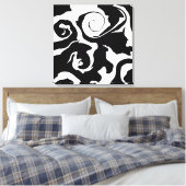 Matig zwarte marmer canvas afdruk (Insitu (Slaapkamer))