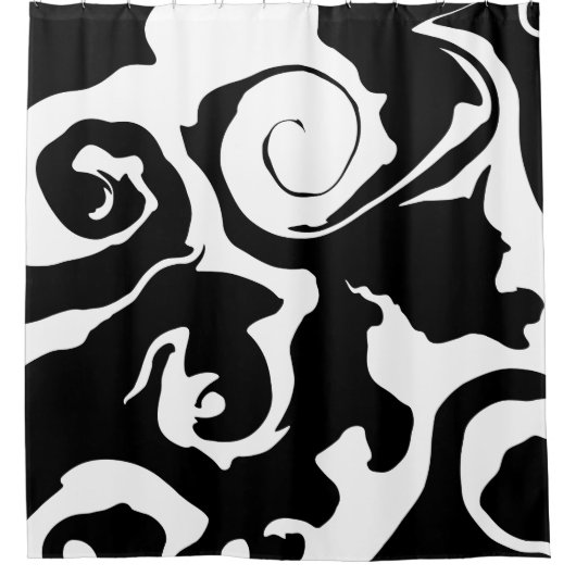 Matig zwarte marmer douchegordijn (Voorkant)