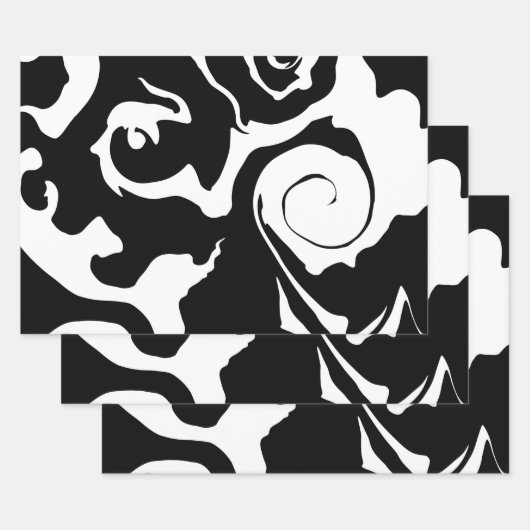 Matig zwarte marmer inpakpapier vel (Set)