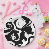 Matig zwarte marmer papieren bordje (Feest)