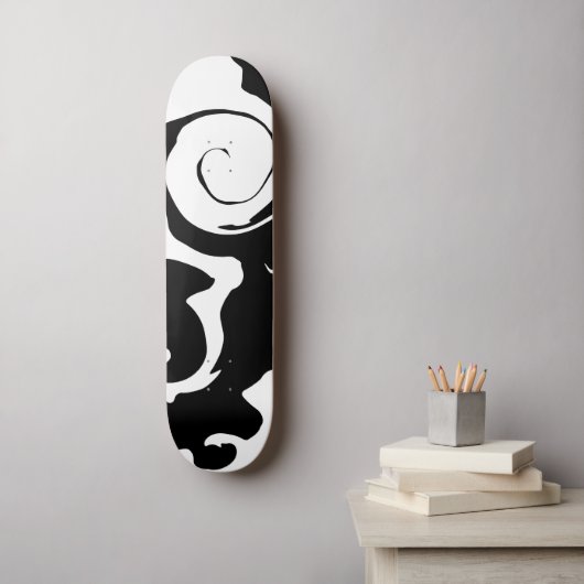Matig zwarte marmer persoonlijk skateboard (Muurkunst)