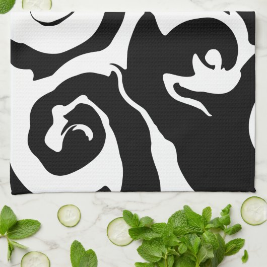 Matig zwarte marmer theedoek (Gevouwen)