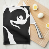 Matig zwarte marmer theedoek (Quarter Fold)