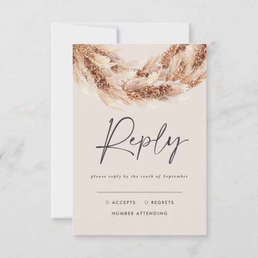 Matig zwarte taartpampagne RSVP (Achterkant)