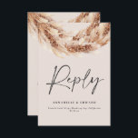 Matig zwarte taartpampagne RSVP<br><div class="desc">Moderne bohemische pampas gras,  stijlvolle bruiloft R.S.V.P-antwoordkaart. Moderne trendmatige terracotta,  zwart,  natuurlijk en blauwgroen blauw collectie.</div>