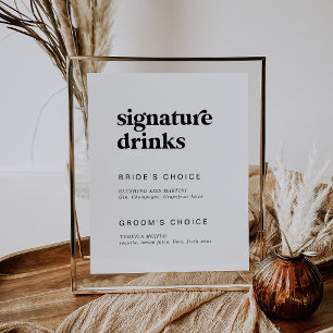 Matig zwarte Typografie Ondertekening Drink Poster