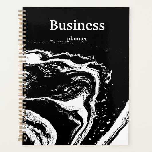 Matig zwarte witte marmer planner (Voorkant)