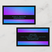 Matig zwine metallisch blauw zwart visitekaartje (Voorkant / Achterkant)