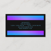 Matig zwine metallisch blauw zwart visitekaartje (Achterkant)