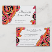 Matig Zwirl Vlaams Hart Tangerine Hot Pink Visitekaartje (Voorkant / Achterkant)