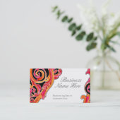 Matig Zwirl Vlaams Hart Tangerine Hot Pink Visitekaartje (Staand voorkant)